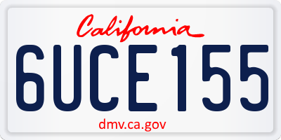CA license plate 6UCE155