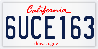 CA license plate 6UCE163