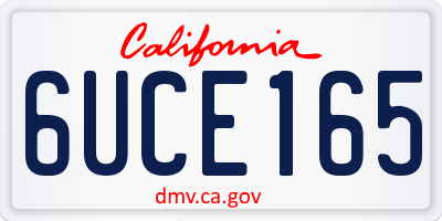 CA license plate 6UCE165