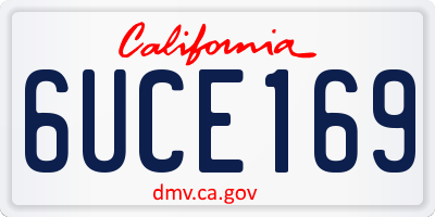 CA license plate 6UCE169