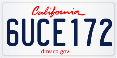 CA license plate 6UCE172