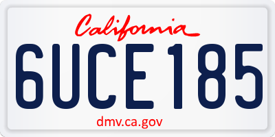 CA license plate 6UCE185