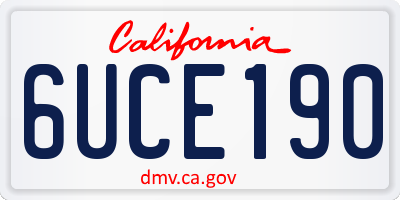 CA license plate 6UCE190
