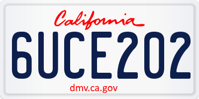 CA license plate 6UCE202