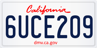 CA license plate 6UCE209