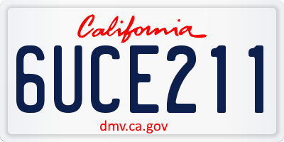 CA license plate 6UCE211