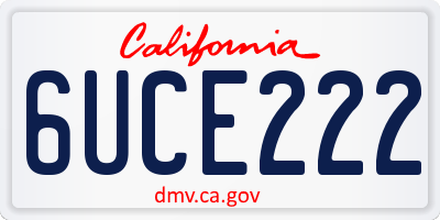 CA license plate 6UCE222