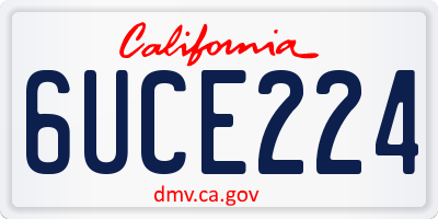 CA license plate 6UCE224