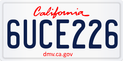 CA license plate 6UCE226