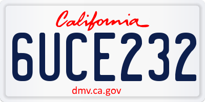 CA license plate 6UCE232