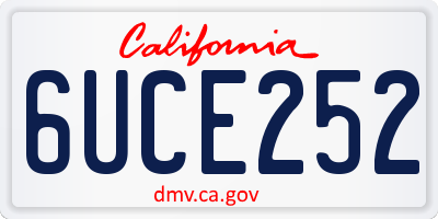 CA license plate 6UCE252