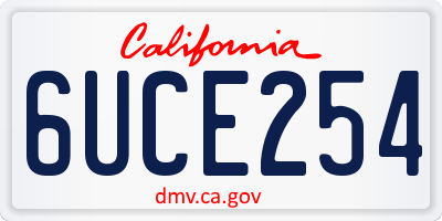 CA license plate 6UCE254