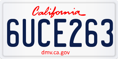 CA license plate 6UCE263