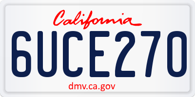 CA license plate 6UCE270