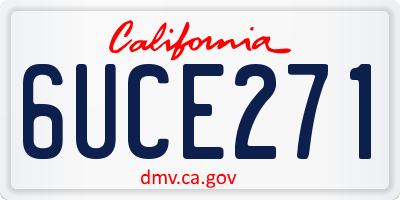 CA license plate 6UCE271