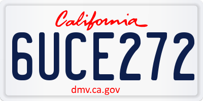 CA license plate 6UCE272