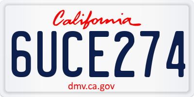 CA license plate 6UCE274