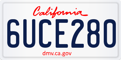 CA license plate 6UCE280