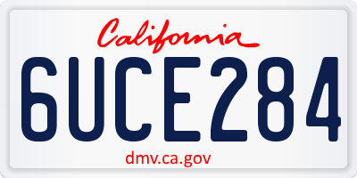 CA license plate 6UCE284