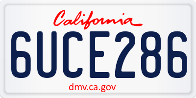 CA license plate 6UCE286