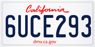 CA license plate 6UCE293
