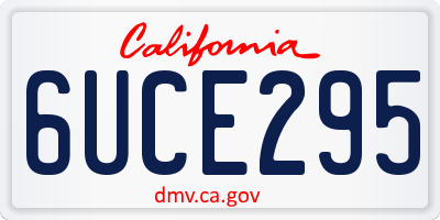 CA license plate 6UCE295