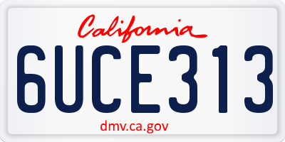 CA license plate 6UCE313
