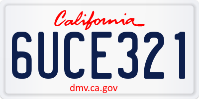 CA license plate 6UCE321