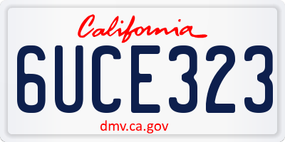 CA license plate 6UCE323