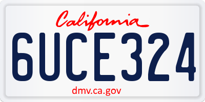 CA license plate 6UCE324