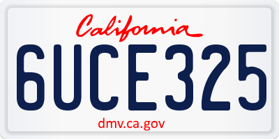 CA license plate 6UCE325