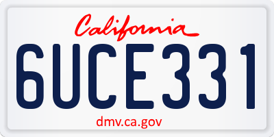 CA license plate 6UCE331
