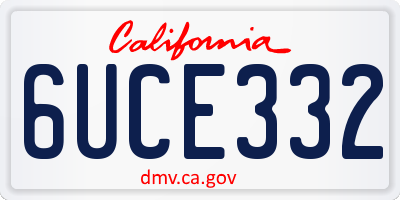 CA license plate 6UCE332