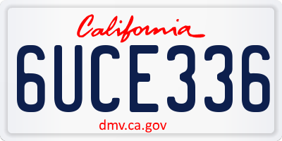 CA license plate 6UCE336