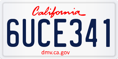 CA license plate 6UCE341