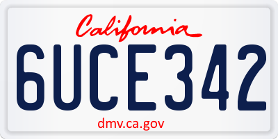 CA license plate 6UCE342
