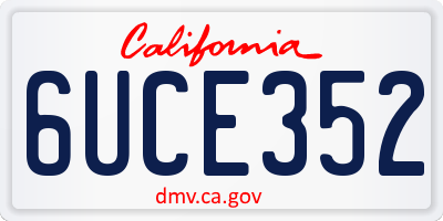CA license plate 6UCE352