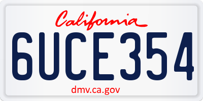 CA license plate 6UCE354