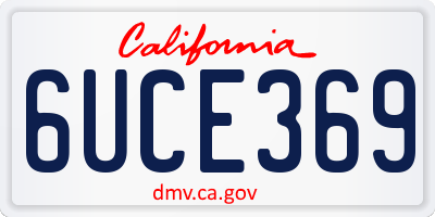 CA license plate 6UCE369