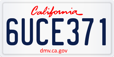 CA license plate 6UCE371
