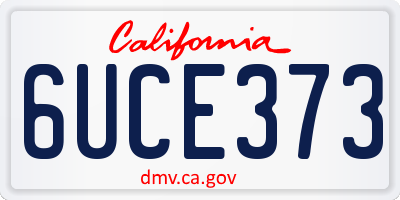 CA license plate 6UCE373