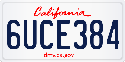 CA license plate 6UCE384