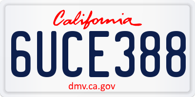 CA license plate 6UCE388