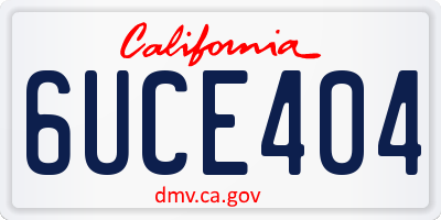 CA license plate 6UCE404