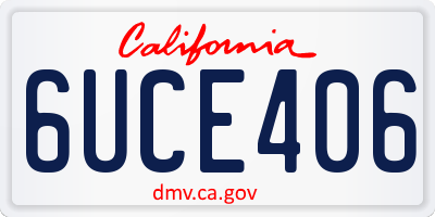CA license plate 6UCE406