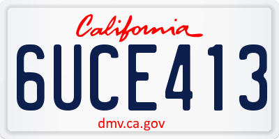 CA license plate 6UCE413
