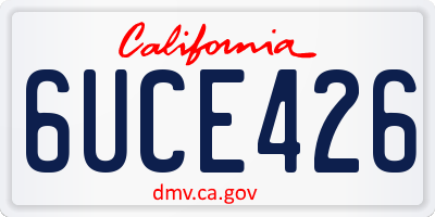 CA license plate 6UCE426