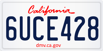 CA license plate 6UCE428