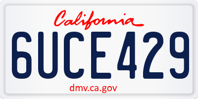 CA license plate 6UCE429