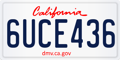 CA license plate 6UCE436